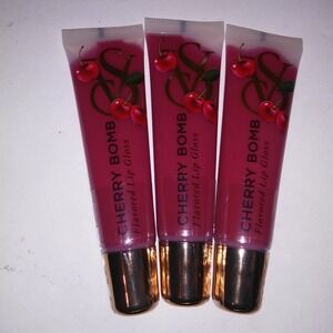 Set of 3 Victoria Secret Lip Gloss Cherry Bomb Gift Set New